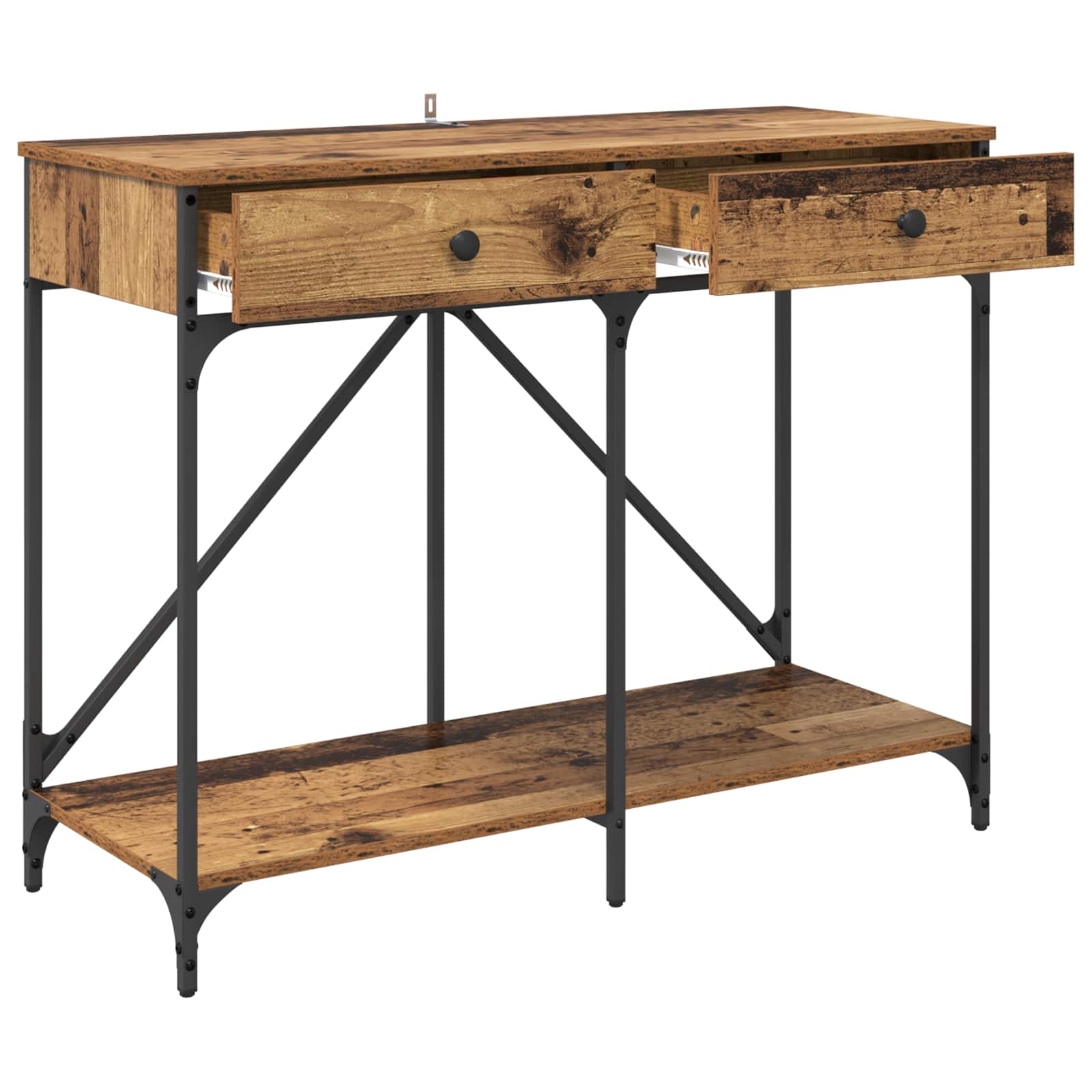Konzolna stolica s ladicama Staro drvo 100 x 39 x 78,5 cm