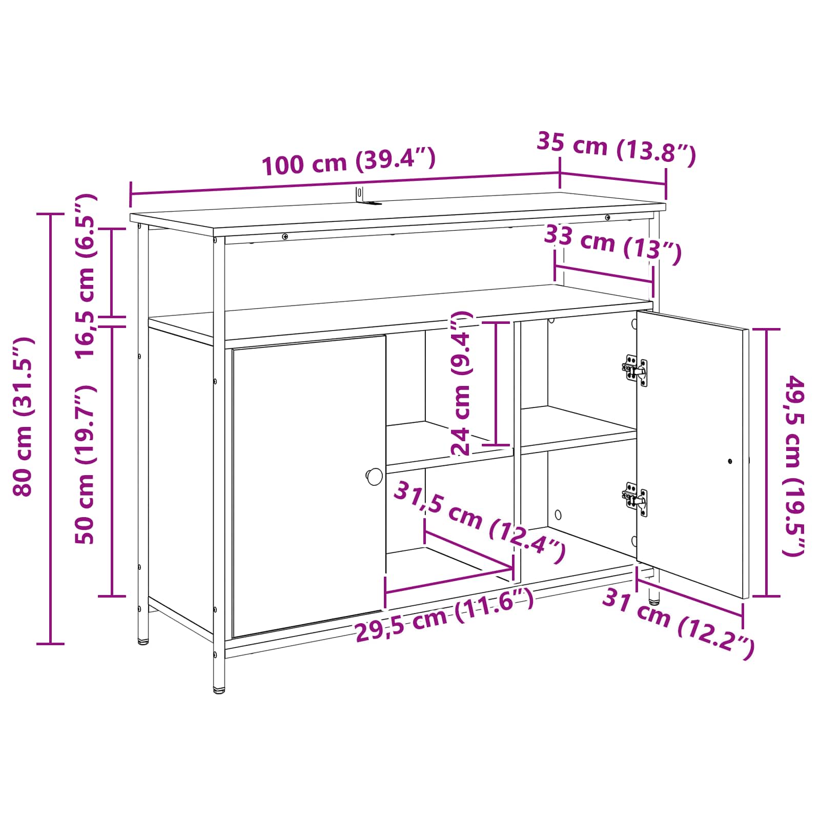 Kreveta Crni hrast 100 x 35 x 80 cm Konstruirano drvo