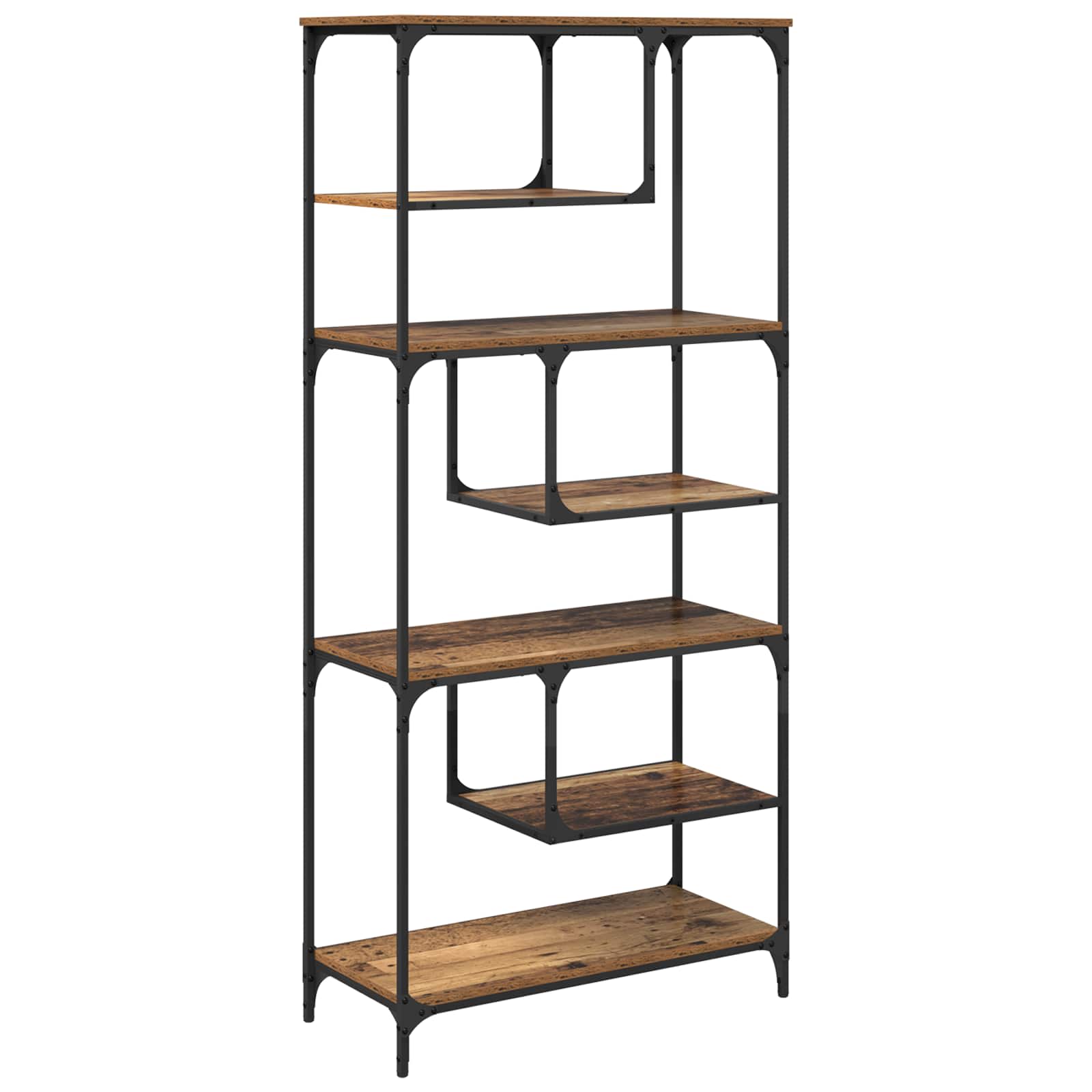 Police za knjige Staro drvo 81 x 36 x 176 cm Konstruirano drvo