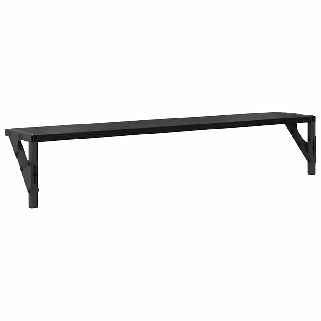 Police na zidu s policom 2 pcs Crni hrast 80 x 15 x 15,5 cm