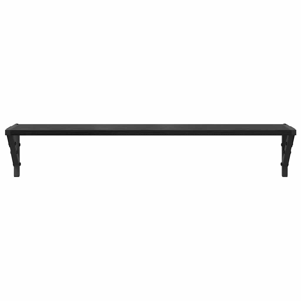 Police na zidu s policom 2 pcs Crni hrast 80 x 15 x 15,5 cm