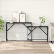 Konzolna stolica 2 pcs Crni hrast 100 x 28 x 75 cm