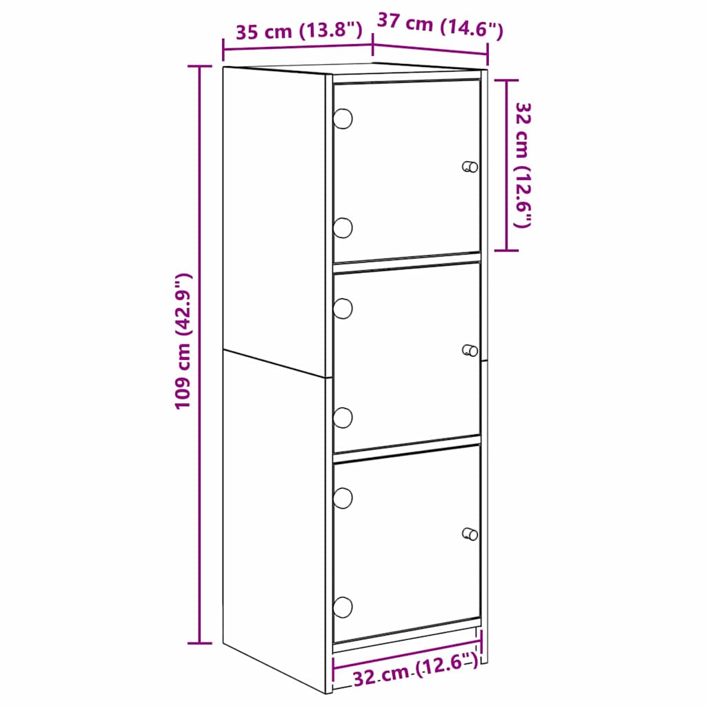 Highboard Umjetnički hrast 35 x 37 x 109 cm Konstruirano drvo