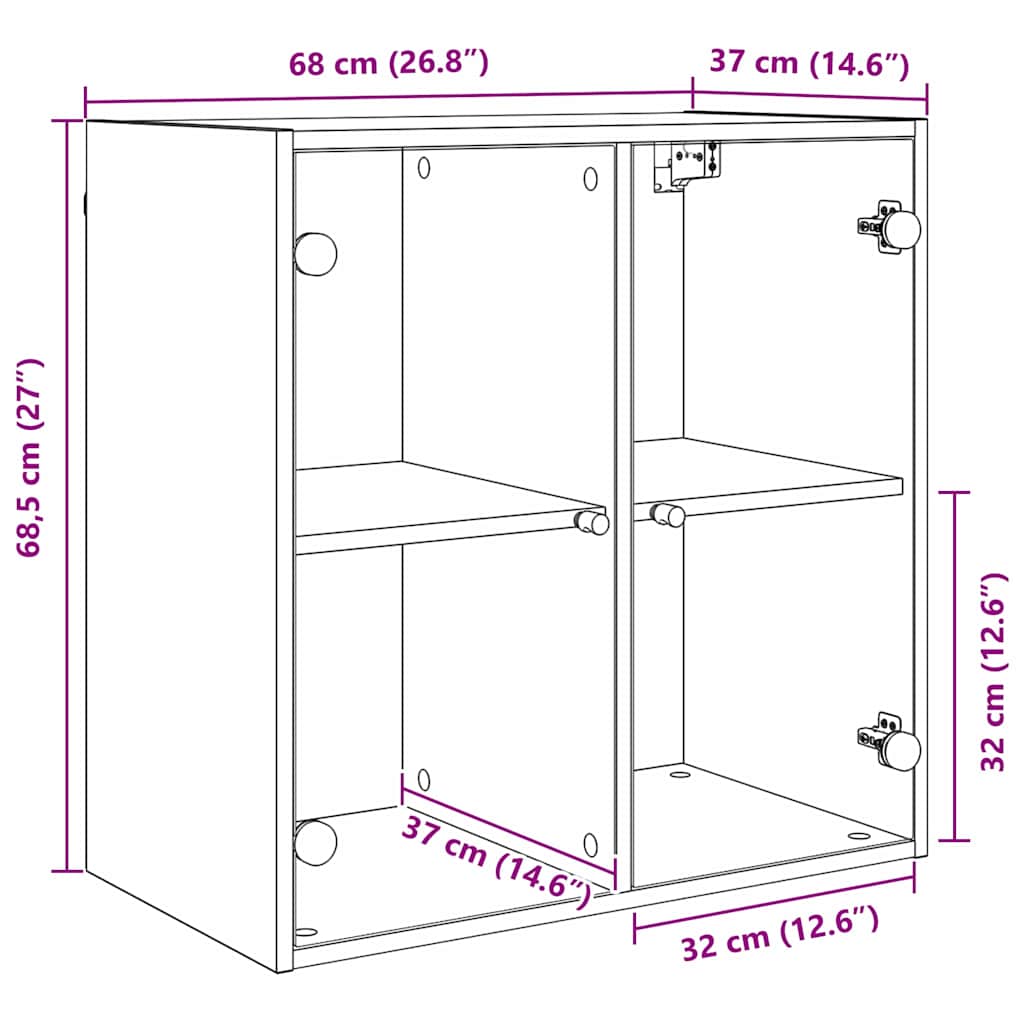 Ormar za Zid Zidne Umjetnički hrast 68 x 37 x 68,5 cm