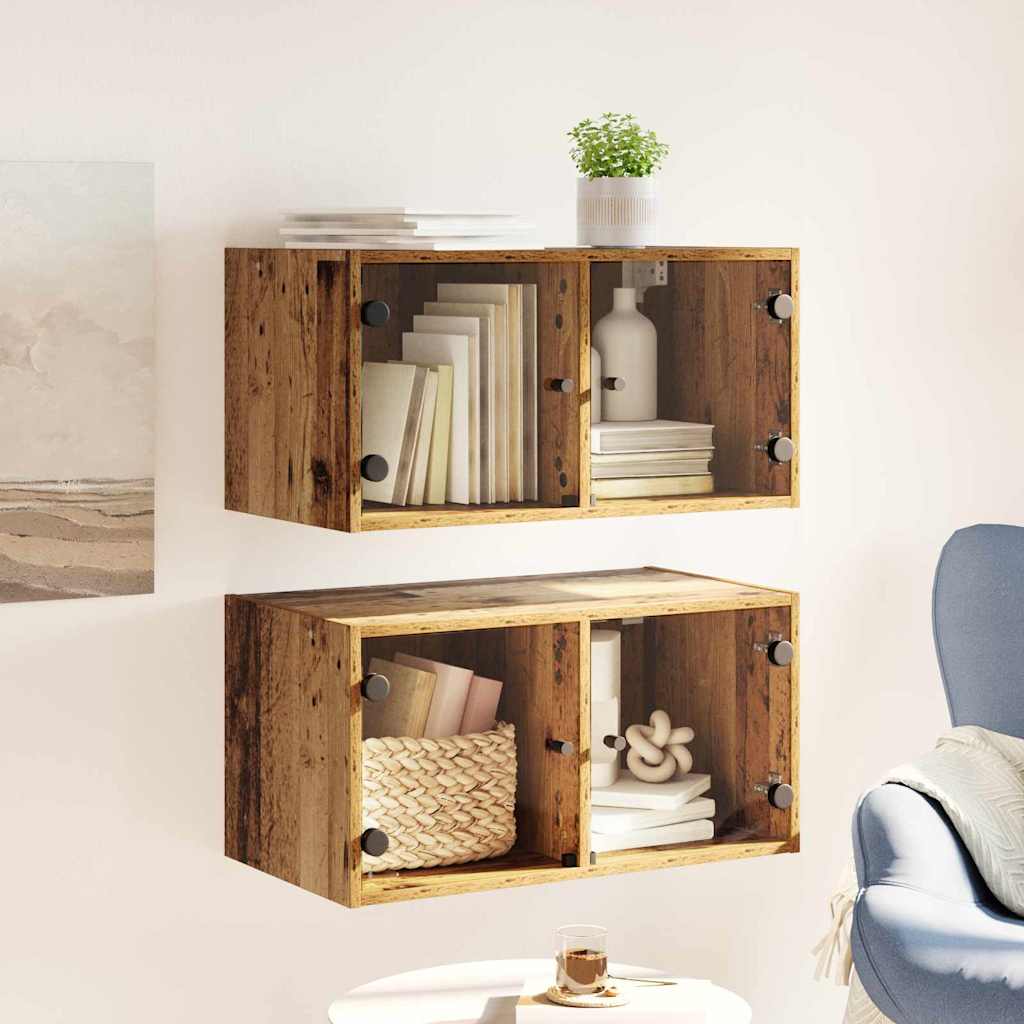 Zidni ormari 2 pcs Staro drvo 68 x 37 x 35 cm Konstruirano drvo