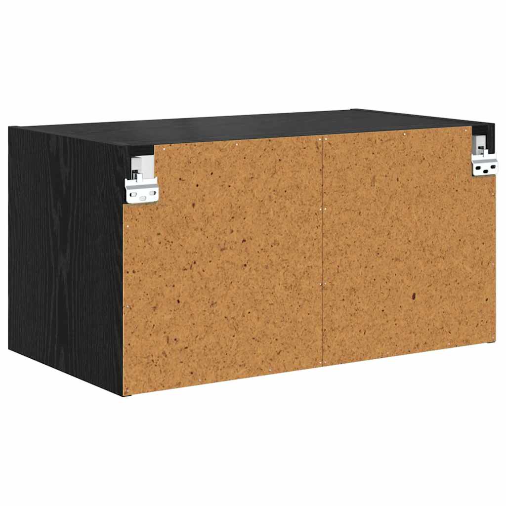 Zidni ormari 2 pcs Crni hrast 68 x 37 x 35 cm Konstruirano drvo