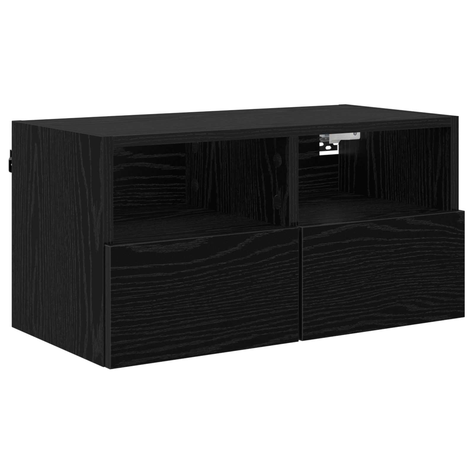 TV zidni ormari Zidne 2 pcs Crni hrast 60 x 30 x 30 cm