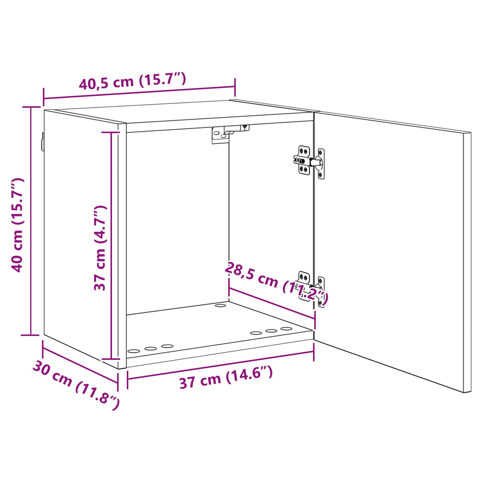 TV zidni ormar Zidne Staro drvo 40,5x30x40cm Konstruirano drvo
