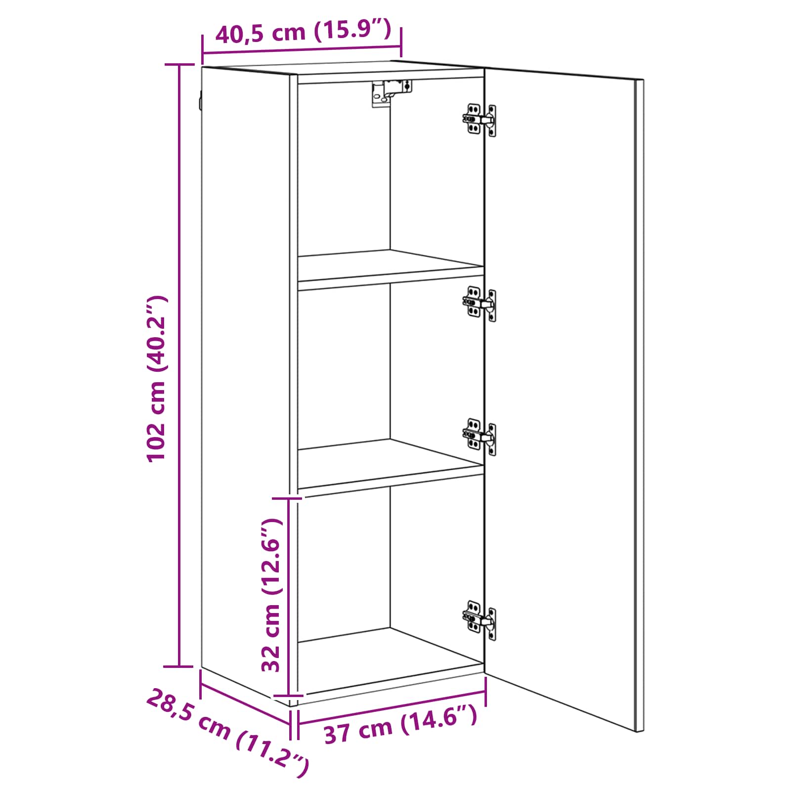 TV zidni ormar Crni hrast 40,5 x 30 x 102 cm Konstruirano drvo