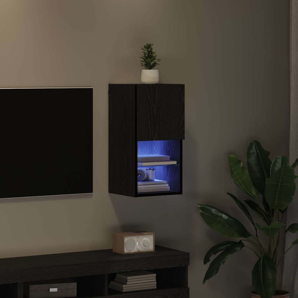 TV ormar za montažu na zid Zidne Crni hrast 30,5 x 30 x 60 cm