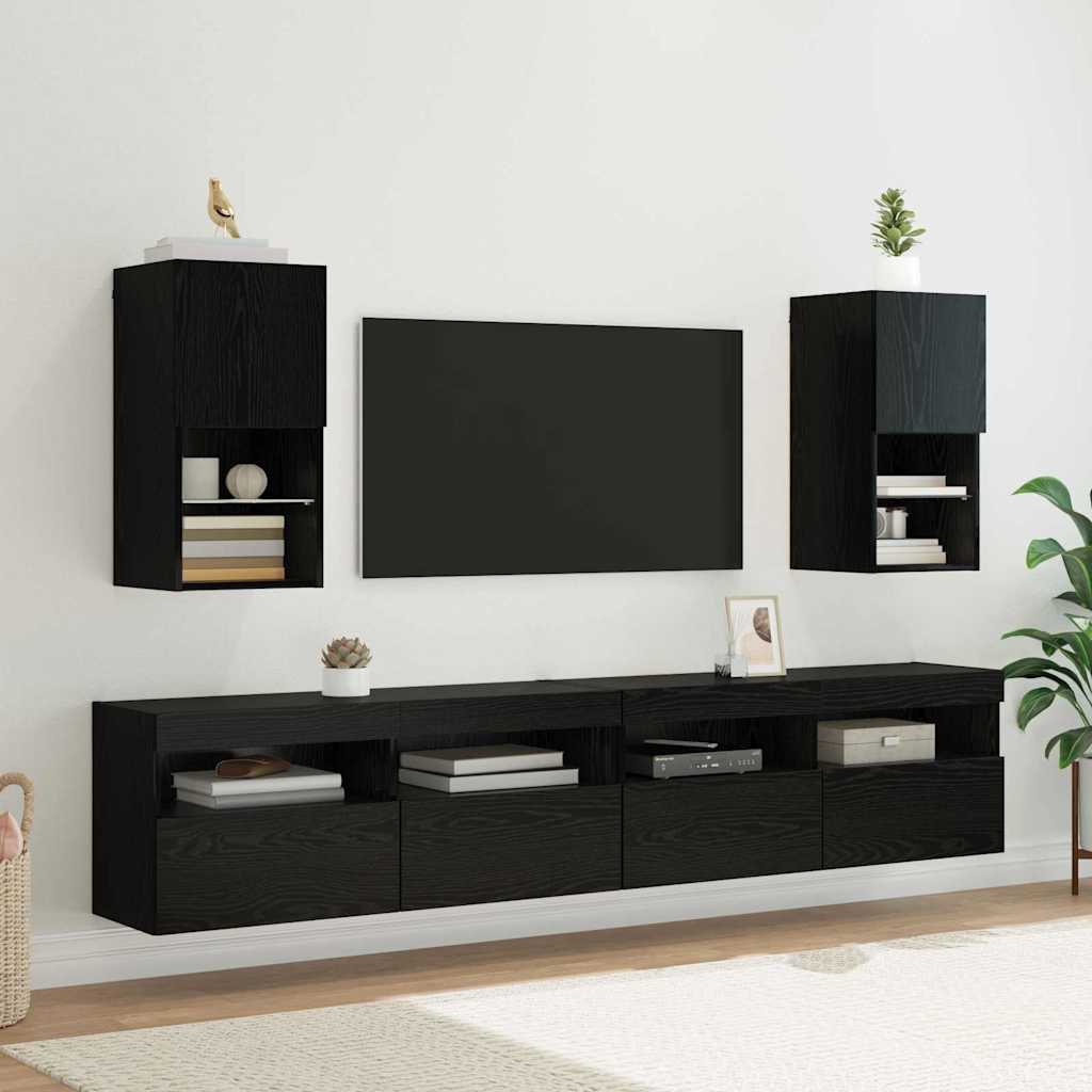 TV ormar za montažu na zid Zidne Crni hrast 30,5 x 30 x 60 cm