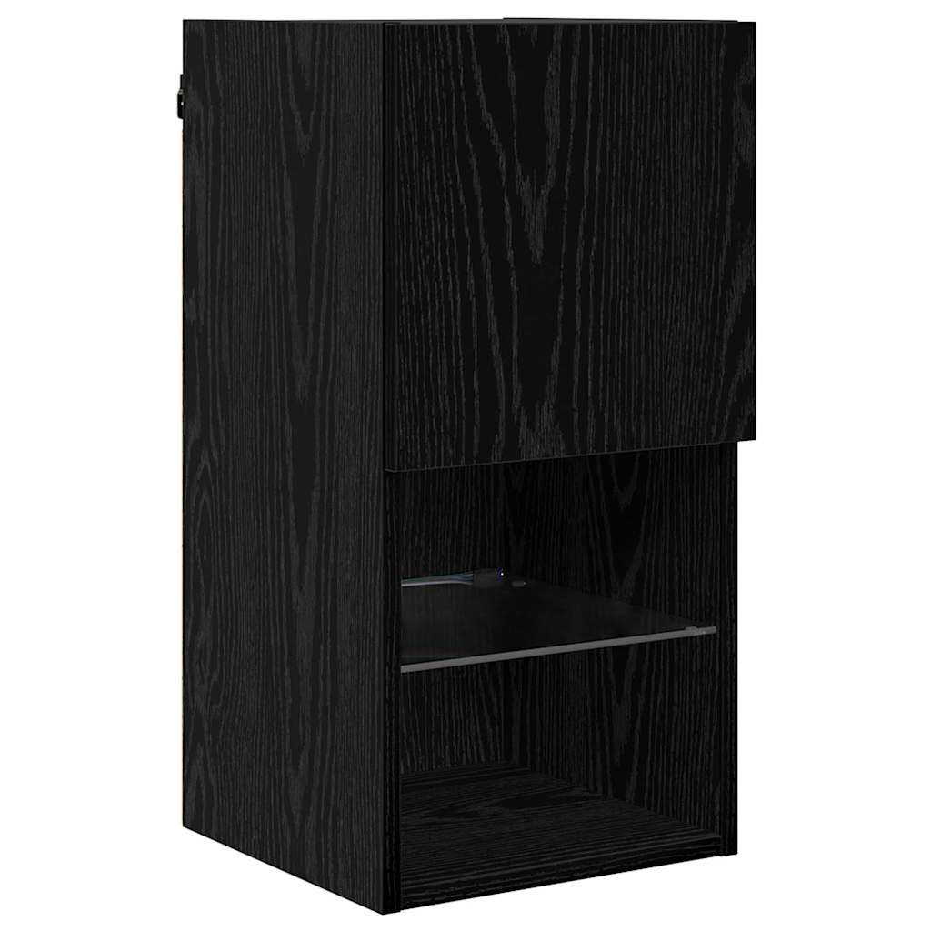 TV ormar za montažu na zid Zidne Crni hrast 30,5 x 30 x 60 cm