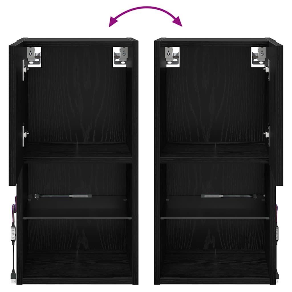 TV ormar za montažu na zid Zidne Crni hrast 30,5 x 30 x 60 cm