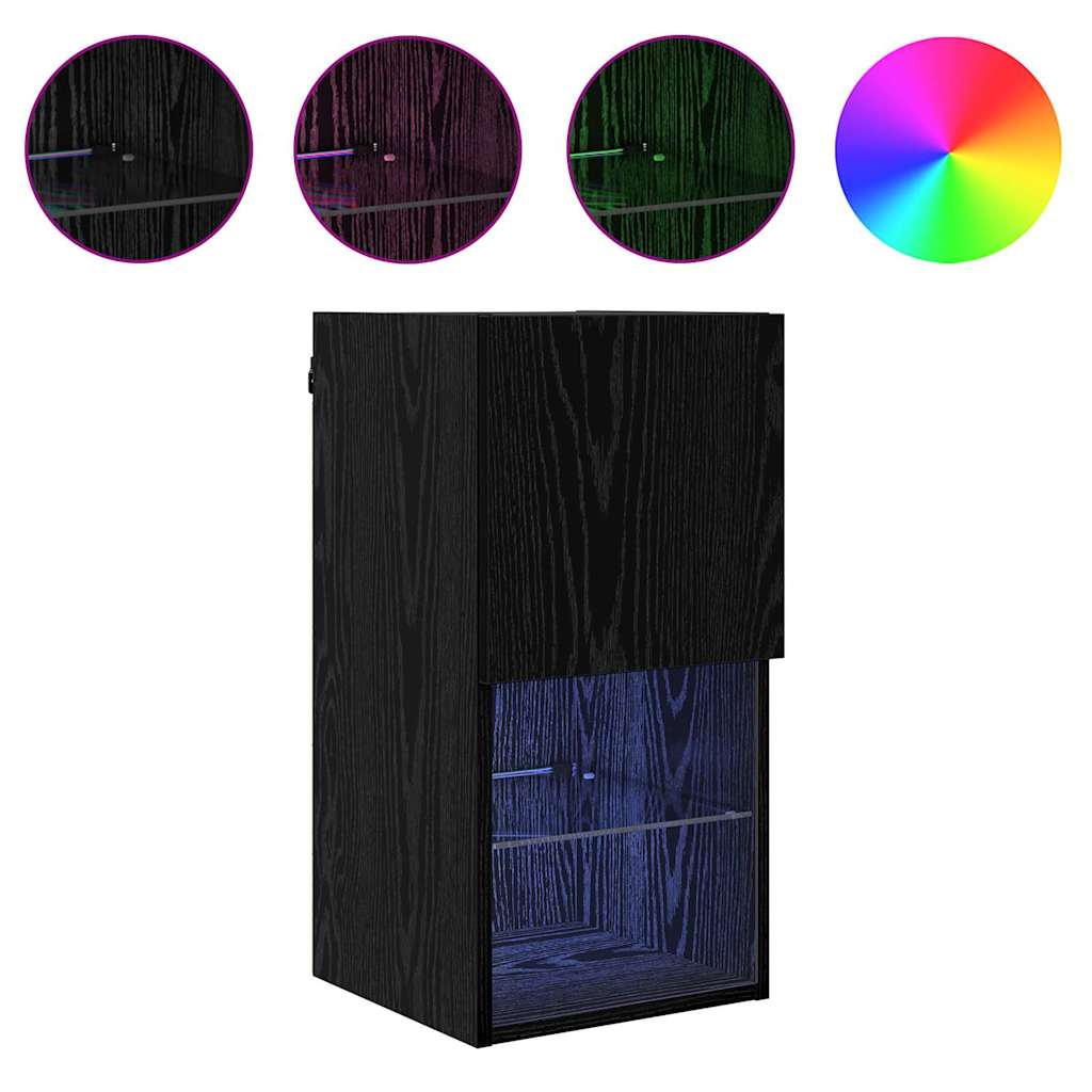 Zidni TV ormari Zidne 2 pcs Crni hrast 30,5 x 30 x 60 cm