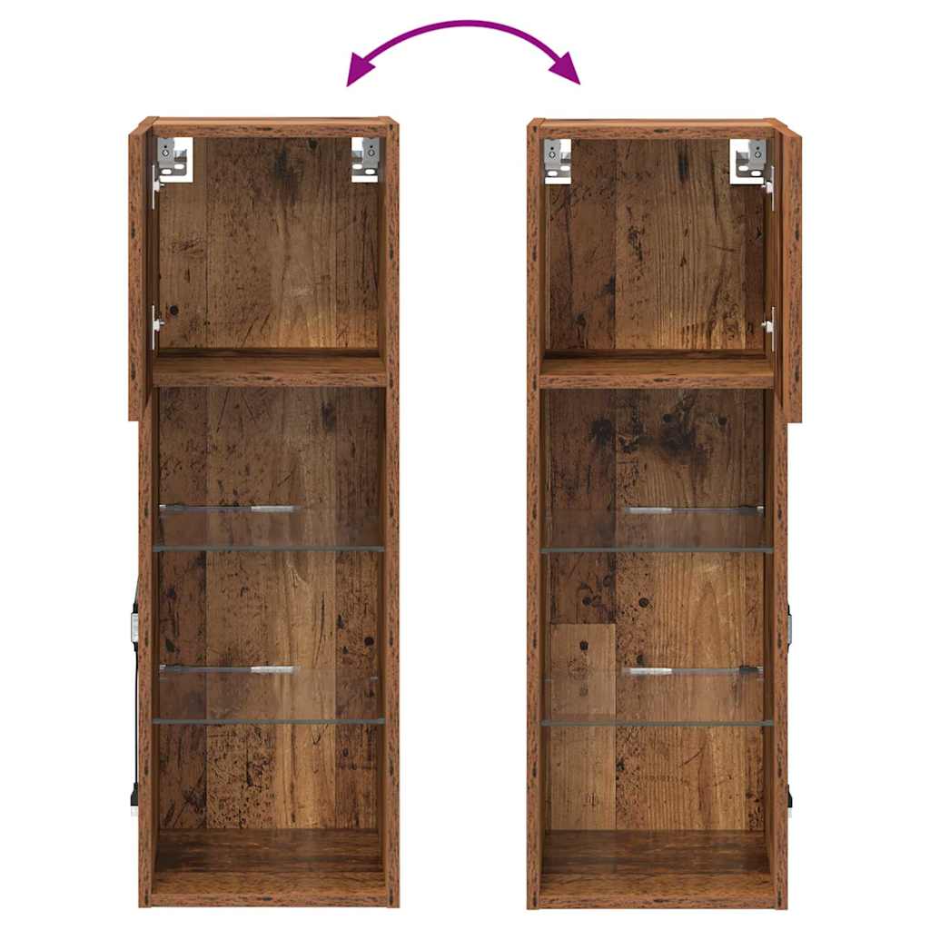Zidni TV ormari Zidne 2 pcs Staro drvo 30,5 x 30 x 90 cm