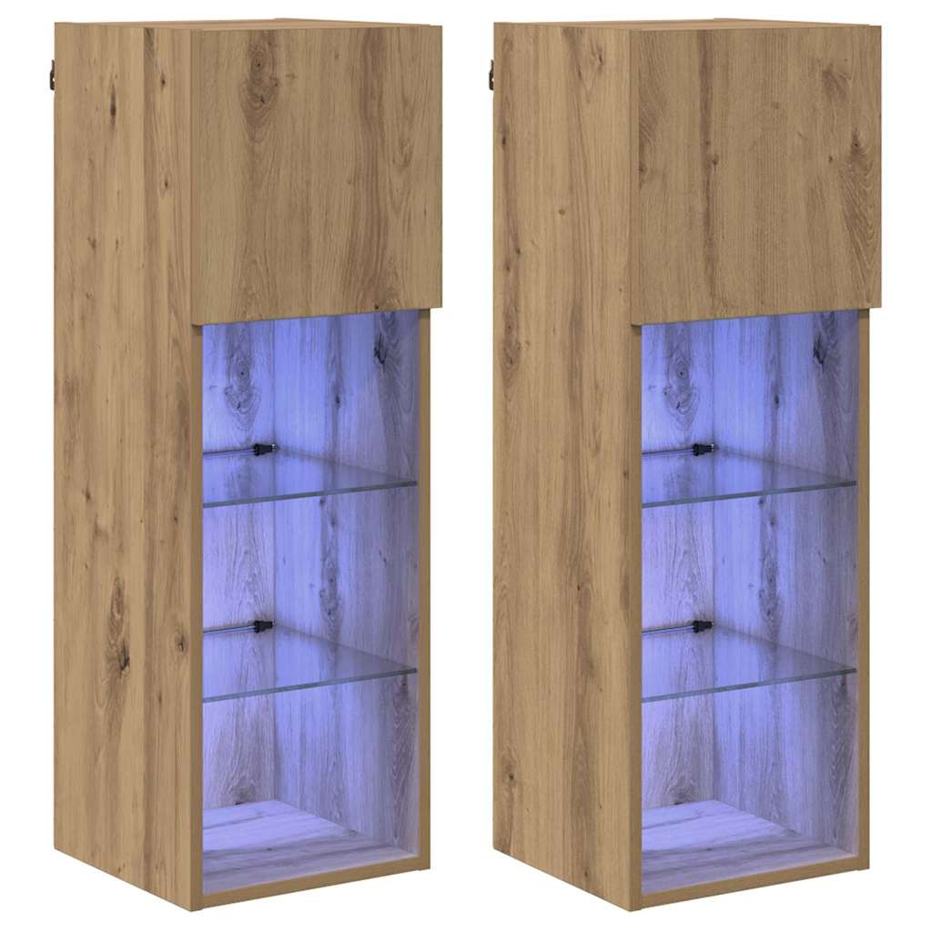 Zidni TV ormari Zidne 2 pcs Umjetnički hrast 30,5 x 30 x 90 cm