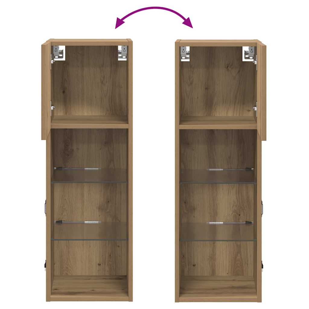Zidni TV ormari Zidne 2 pcs Umjetnički hrast 30,5 x 30 x 90 cm