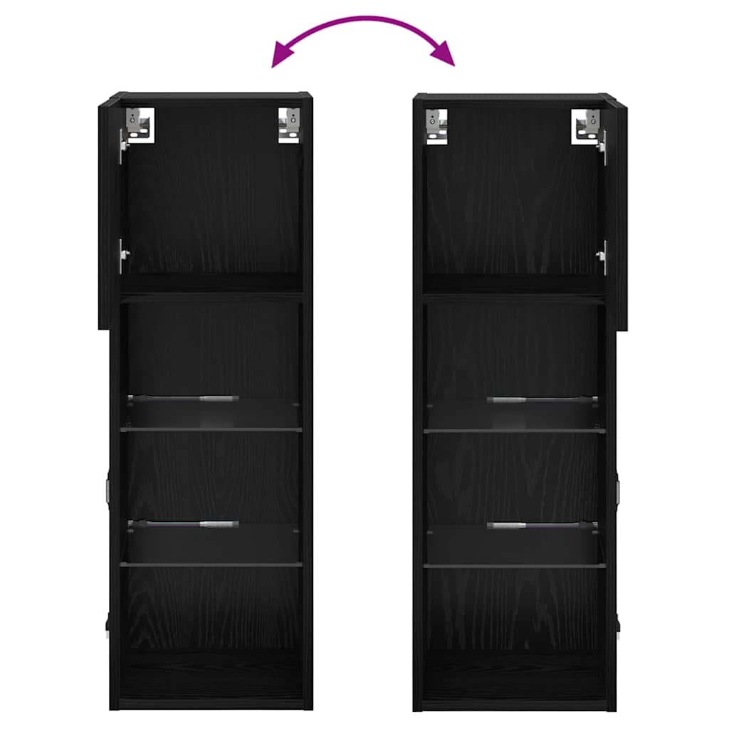 TV ormar za montažu na zid Zidne Crni hrast 30,5 x 30 x 90 cm