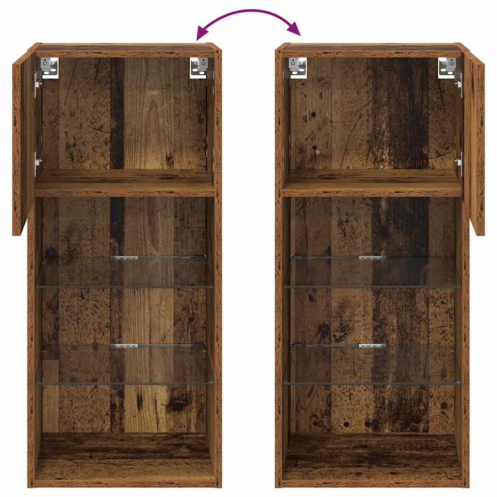 Zidni TV ormari Zidne 2 pcs Staro drvo 40,5 x 30 x 90 cm