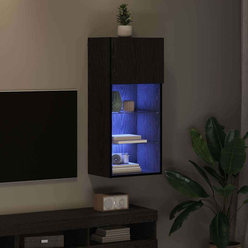TV ormar za montažu na zid Zidne Crni hrast 40,5 x 30 x 90 cm