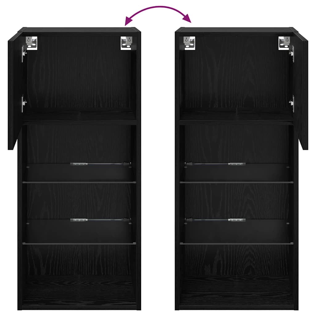 TV ormar za montažu na zid Zidne Crni hrast 40,5 x 30 x 90 cm