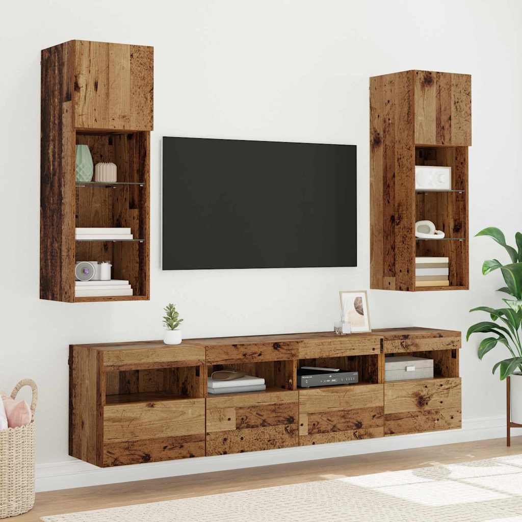 TV zidni ormari Zidne 2 pcs Staro drvo 40 x 30 x 40 cm