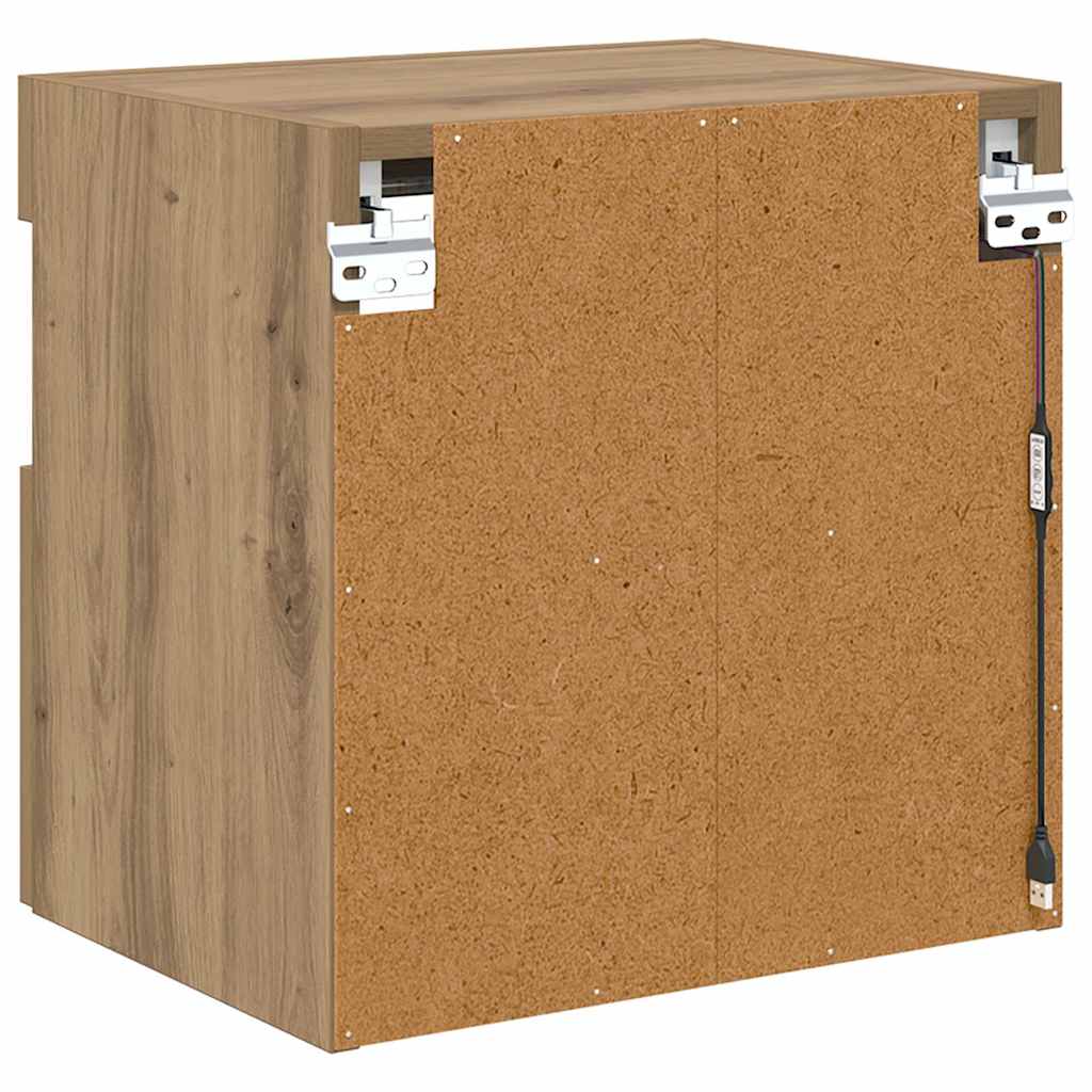 TV zidni ormar s LED svjetlima Umjetnički hrast 40 x 30 x 40 cm