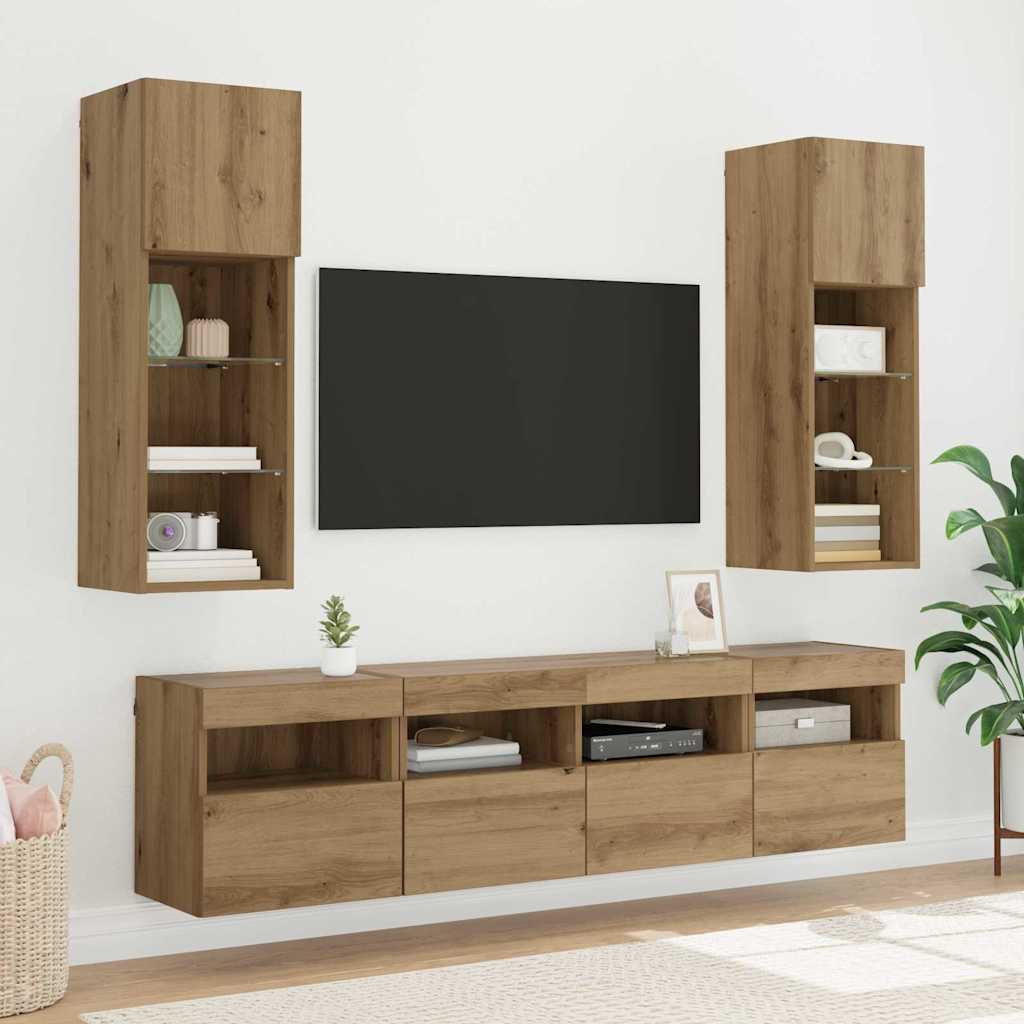 TV zidni ormari Zidne 2 pcs Umjetnički hrast 40 x 30 x 40 cm