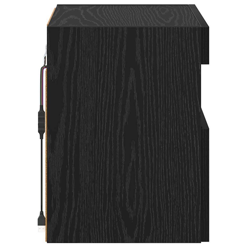 TV zidni ormari Zidne 2 pcs Crni hrast 40 x 30 x 40 cm