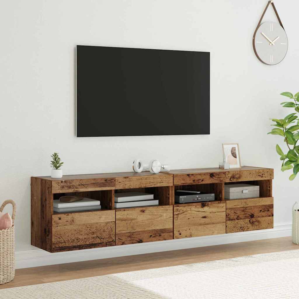 TV zidni ormari Zidne 2 pcs Staro drvo 80 x 30 x 40 cm