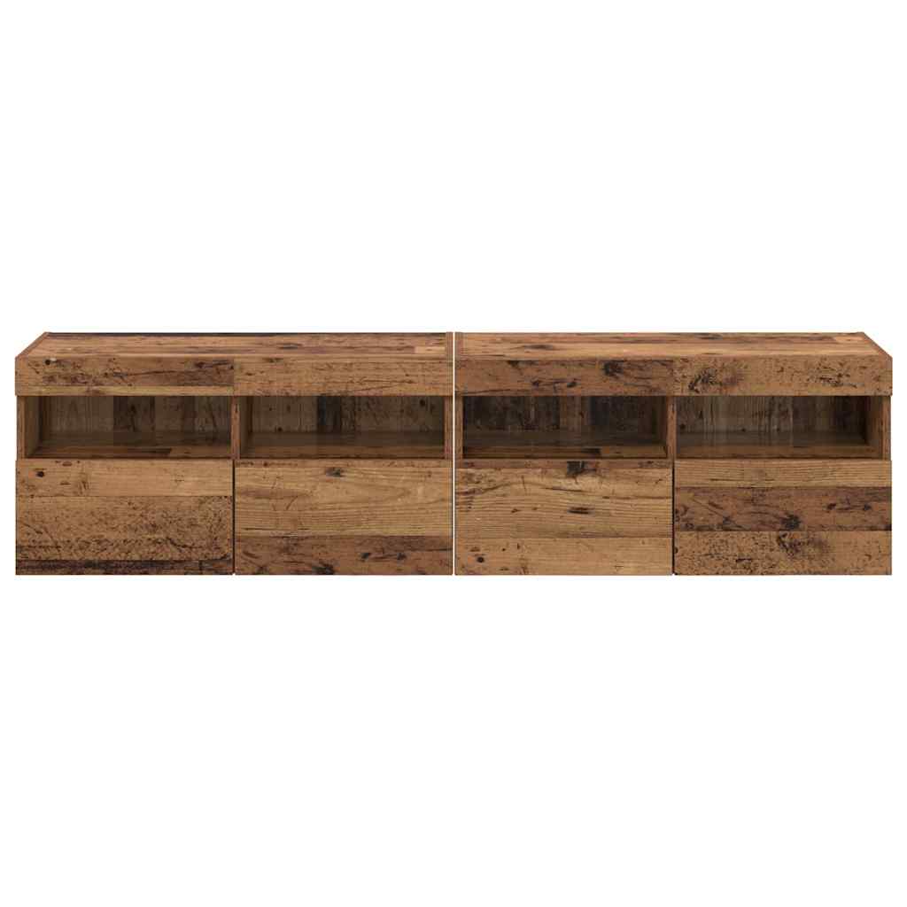 TV zidni ormari Zidne 2 pcs Staro drvo 80 x 30 x 40 cm