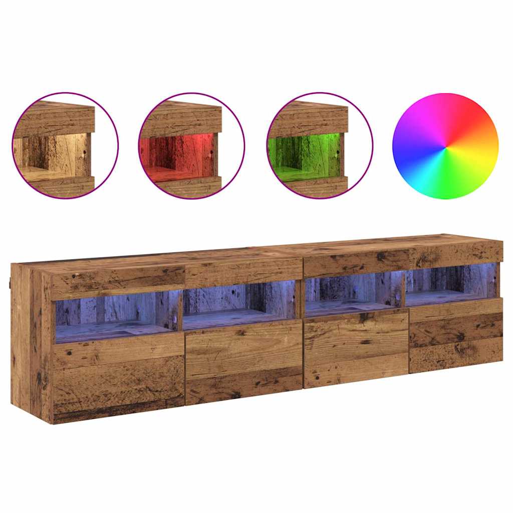 TV zidni ormari Zidne 2 pcs Staro drvo 80 x 30 x 40 cm