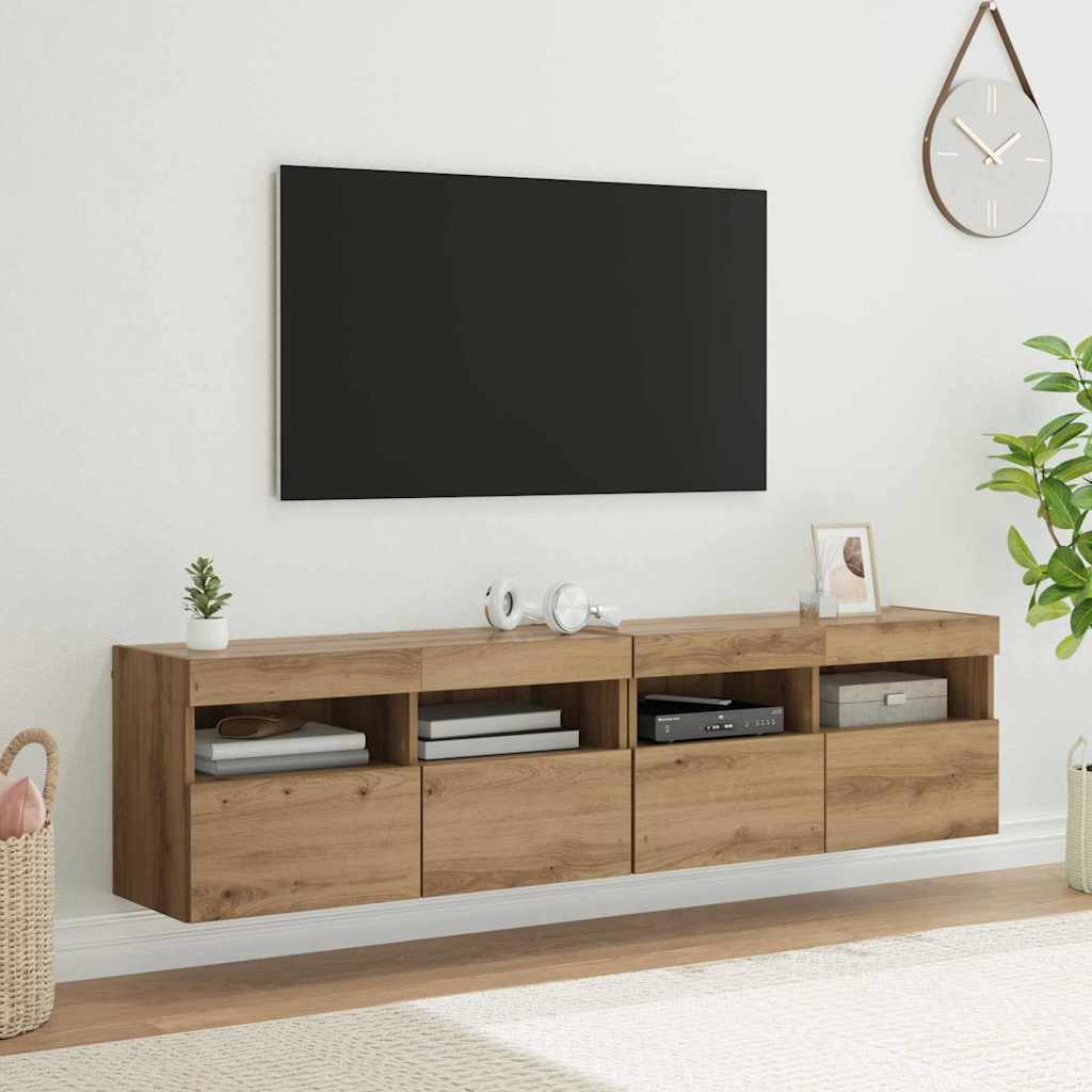 TV zidni ormari Zidne 2 pcs Umjetnički hrast 80 x 30 x 40 cm
