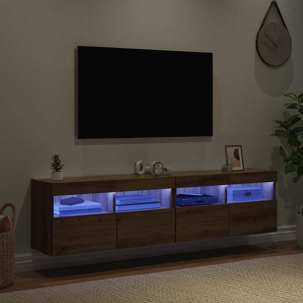 TV zidni ormari Zidne 2 pcs Umjetnički hrast 80 x 30 x 40 cm