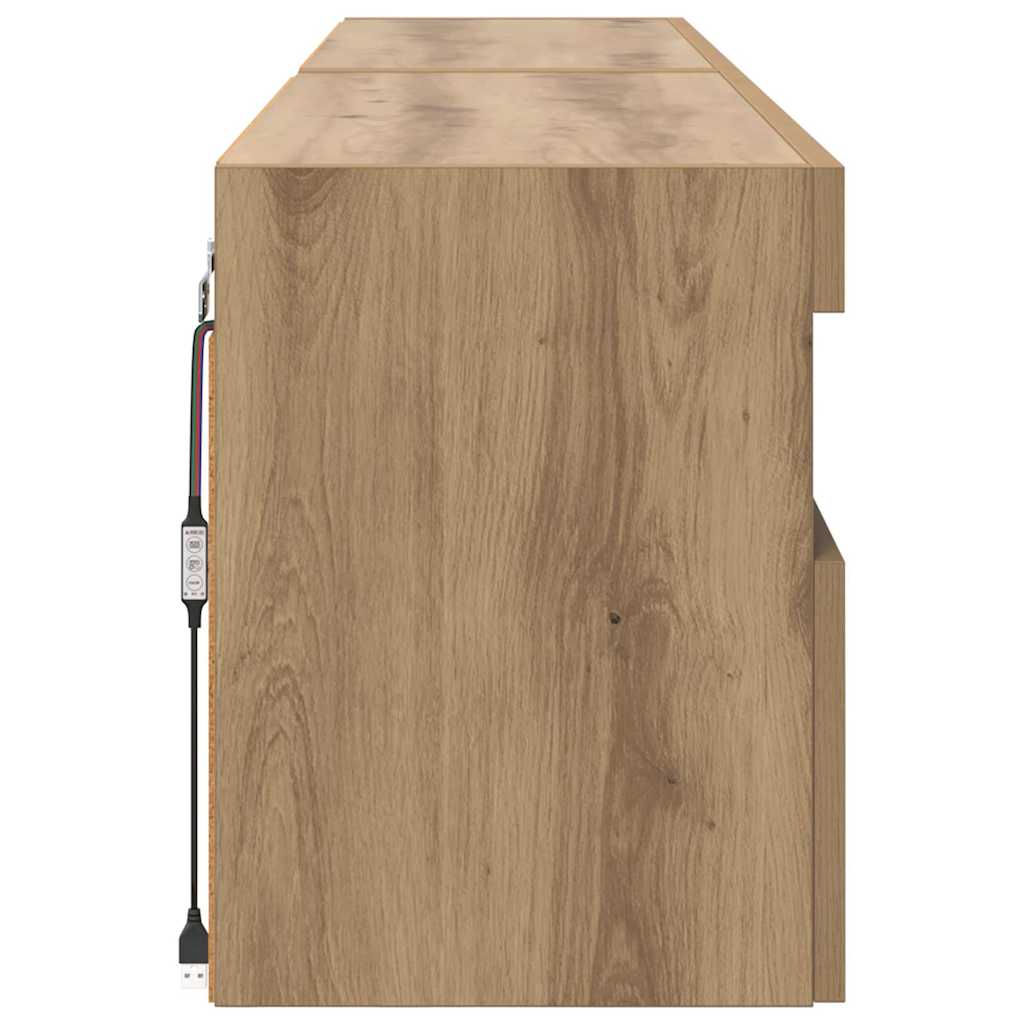 TV zidni ormari Zidne 2 pcs Umjetnički hrast 80 x 30 x 40 cm