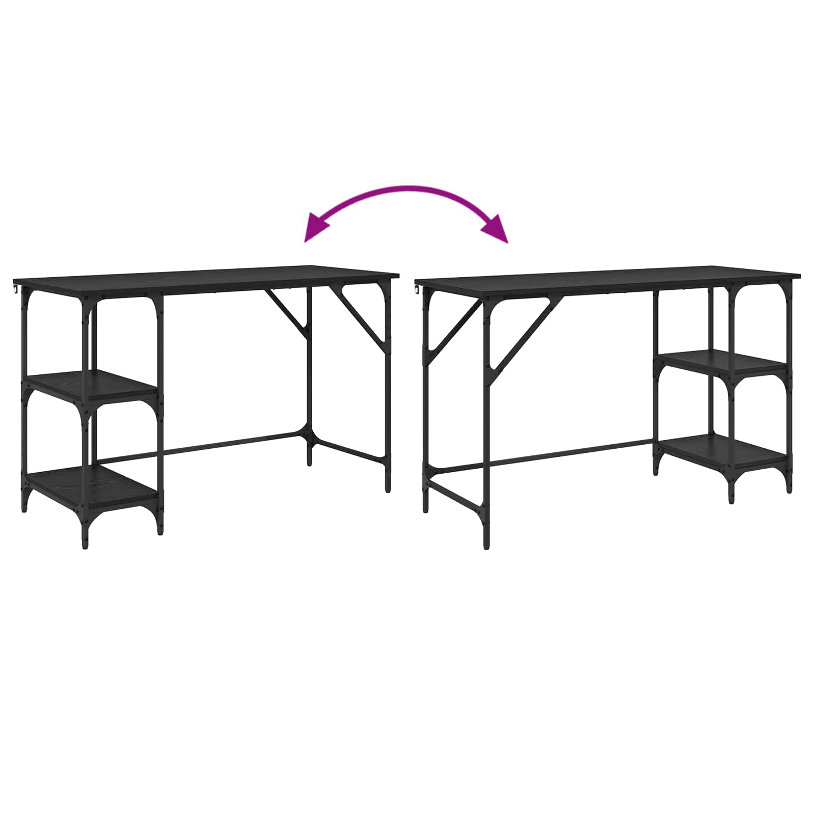 Stol Crni hrast 120 x 50 x 75 cm Konstruirano drvo