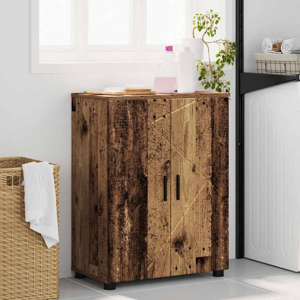 Kupaonski ormar s pohranom s vratima Staro drvo 60 x 35 x 80 cm