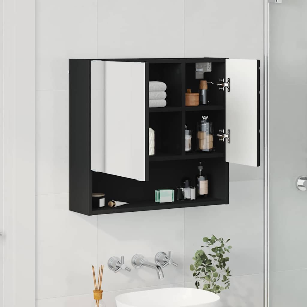 Ogledalo ormar Zidne Crna 59 x 17 x 55 cm Konstruirano drvo