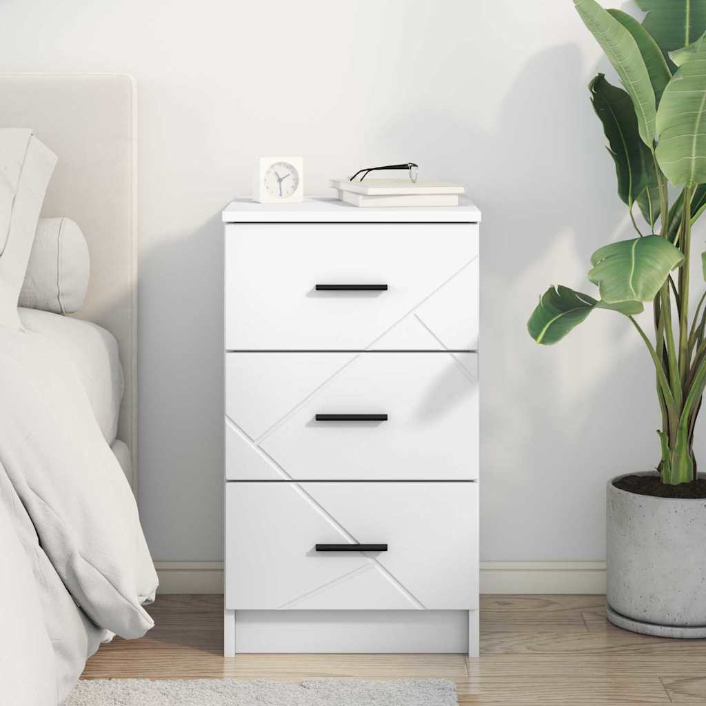 Noćni ormar s ladicama Bijelo 38 x 38 x 66 cm Konstruirano drvo
