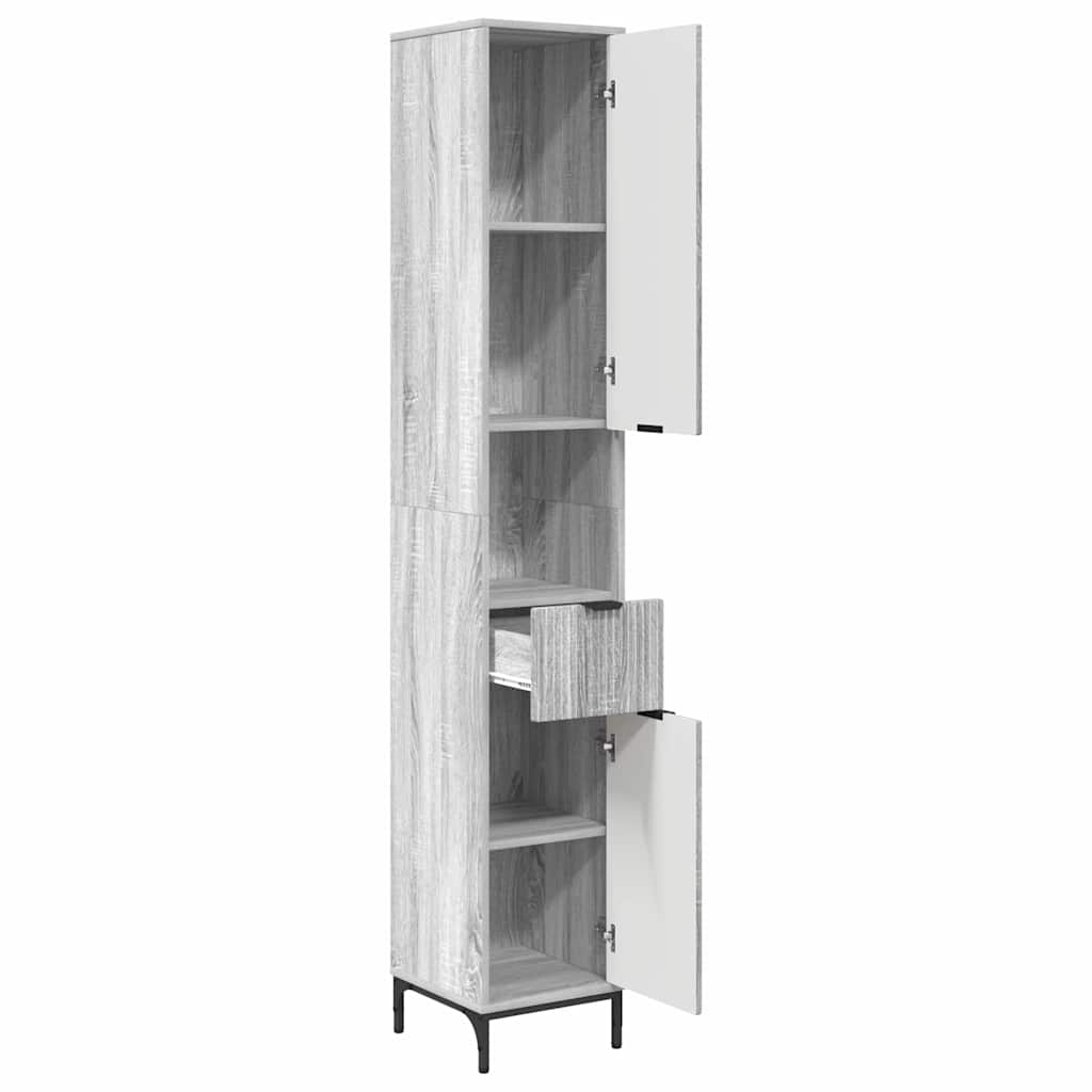 Kupaonski ormar s ladicama Siva Sonoma 31,5 x 33 x 190 cm