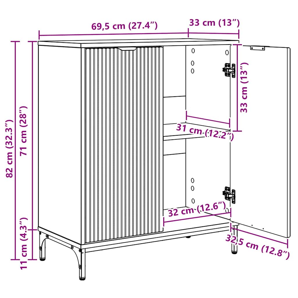 Kreveta Sonoma hrast 69,5 x 33 x 82 cm Konstruirano drvo