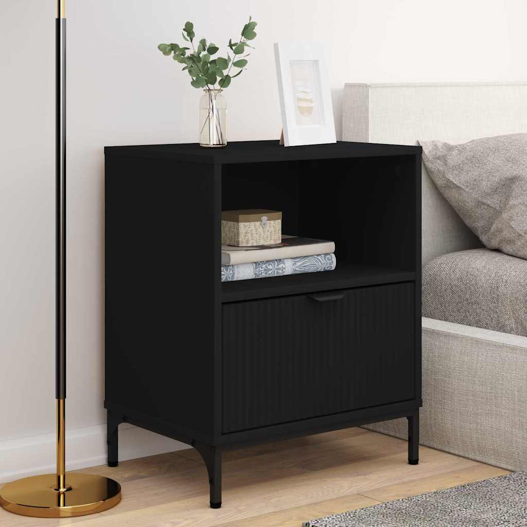Noćni ormar 2 pcs Crna 49 x 36 x 61 cm Konstruirano drvo