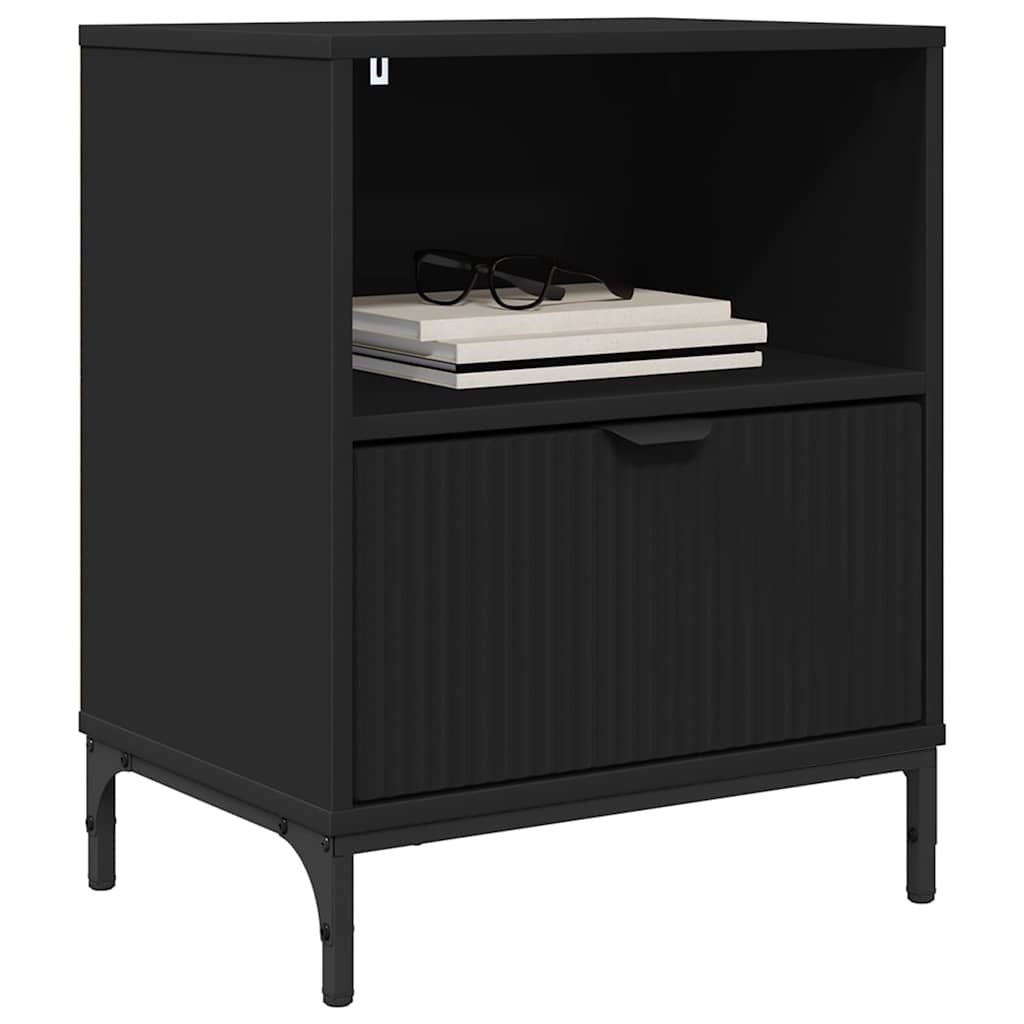 Noćni ormar 2 pcs Crna 49 x 36 x 61 cm Konstruirano drvo