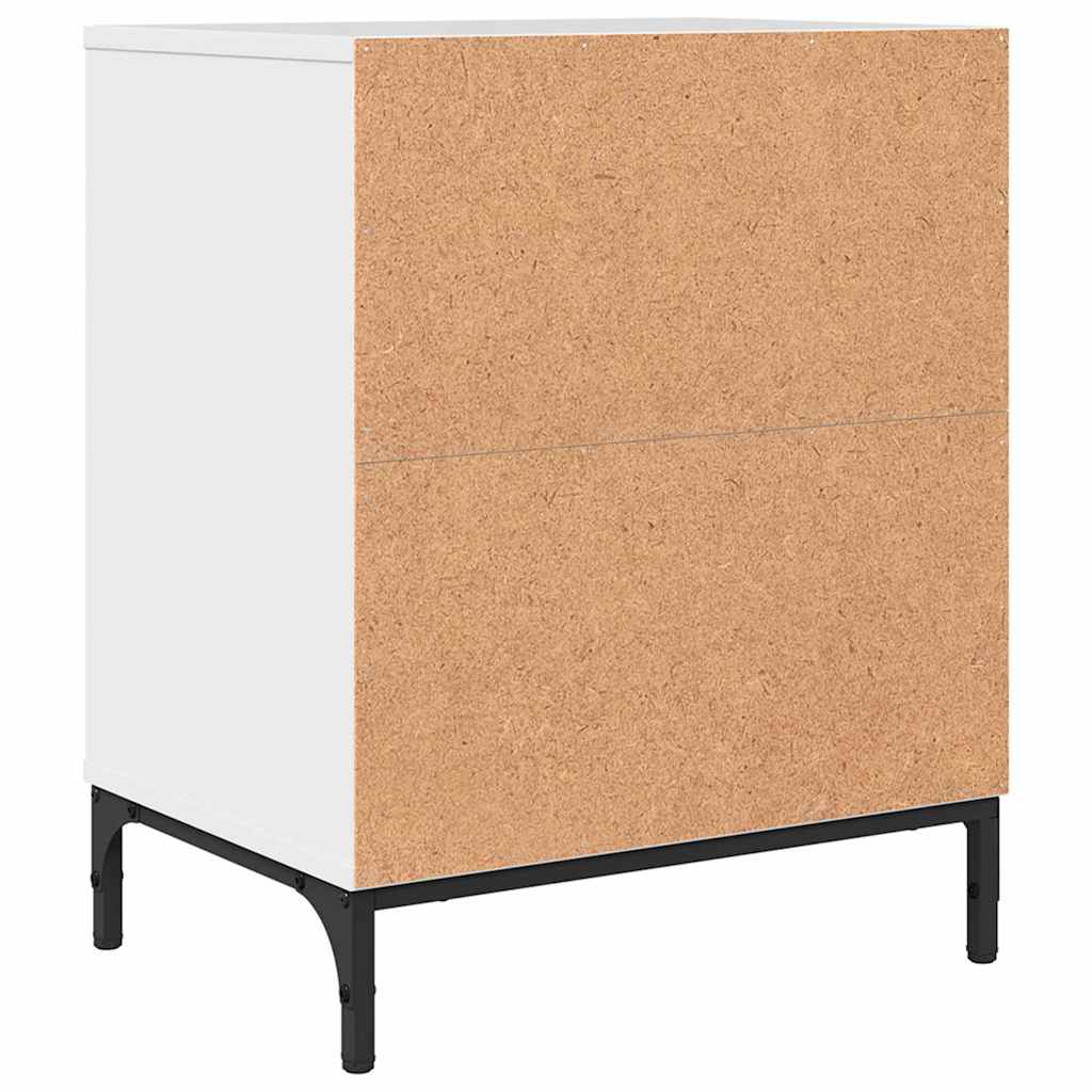 Noćni ormar 2 pcs Visoko sjajno bijela 49 x 36 x 61 cm