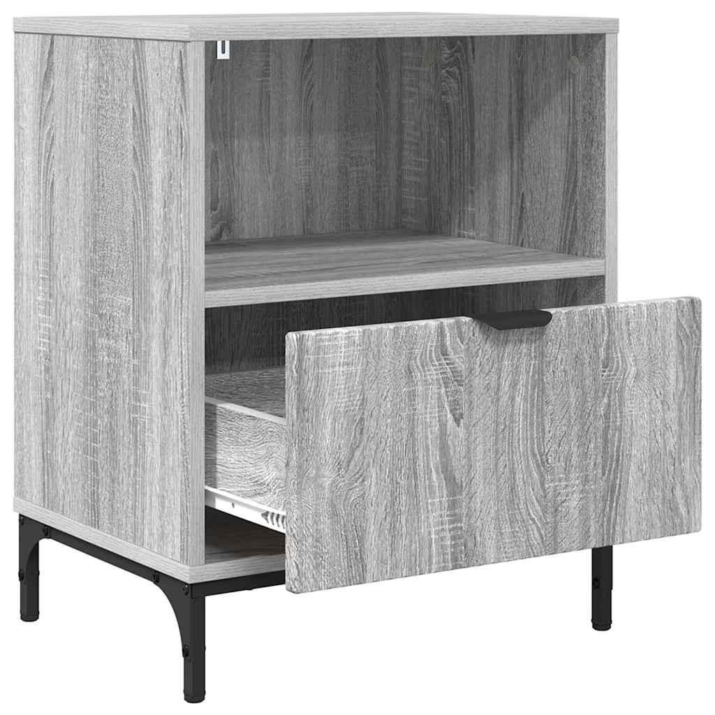 Noćni ormar s ladicama 2 pcs Sivi hrast sonoma 49 x 36 x 61 cm