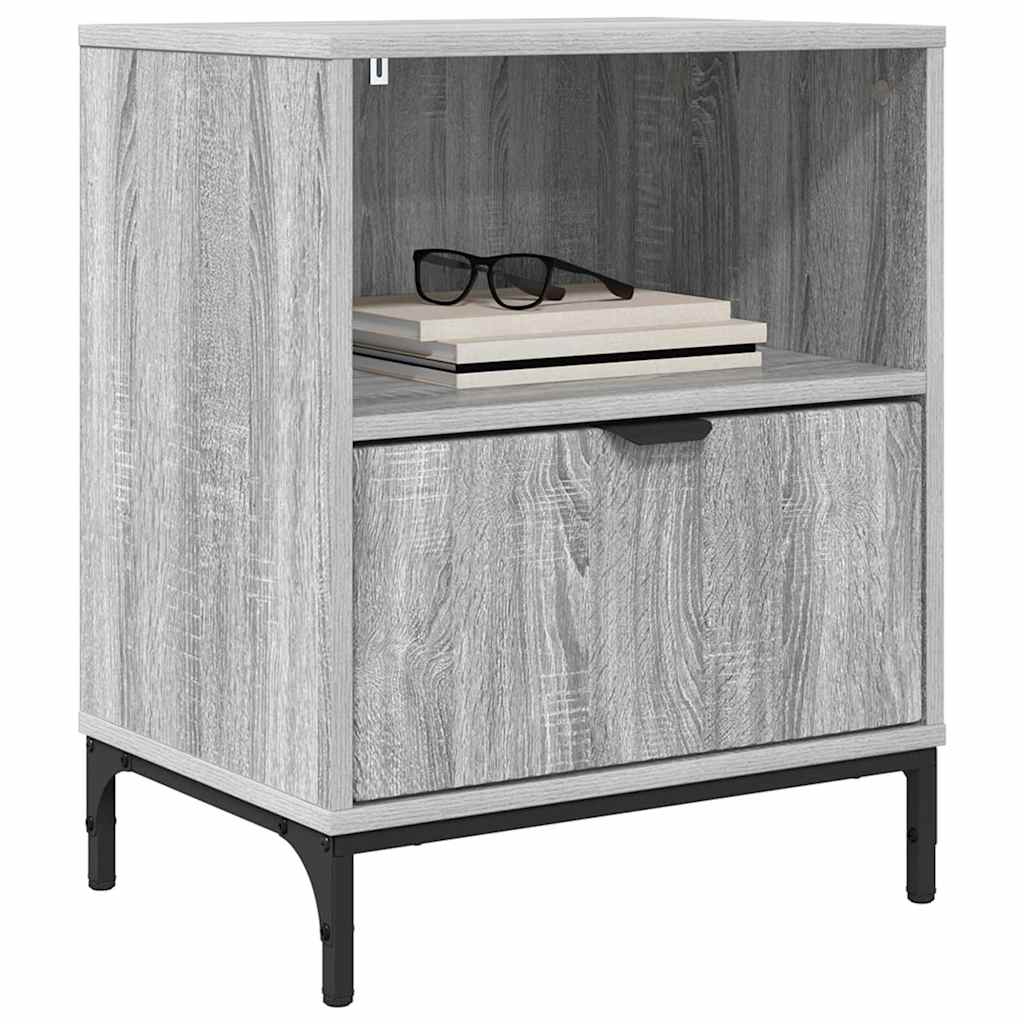Noćni ormar s ladicama 2 pcs Sivi hrast sonoma 49 x 36 x 61 cm