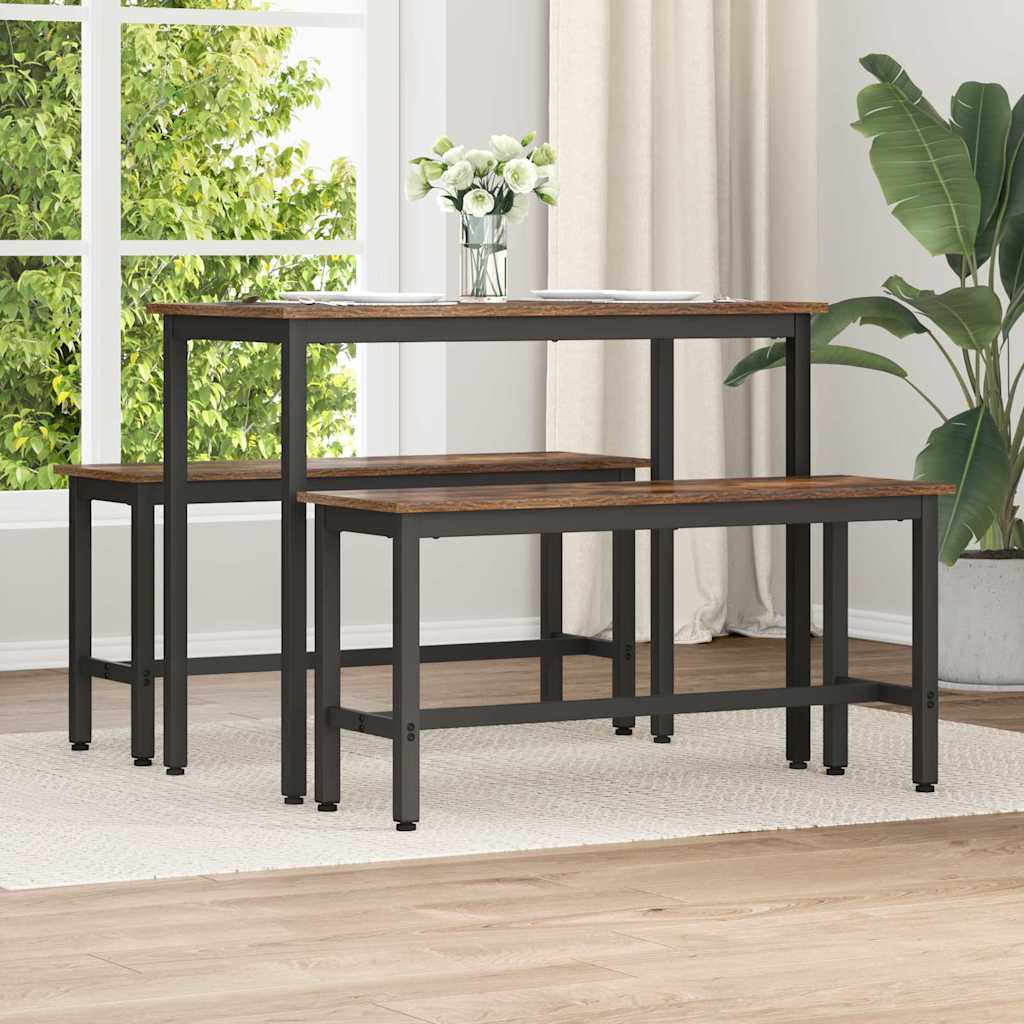 Klupa za blagovanje 2 pcs Dimljeni hrast 100 x 32,5 x 48,5 cm