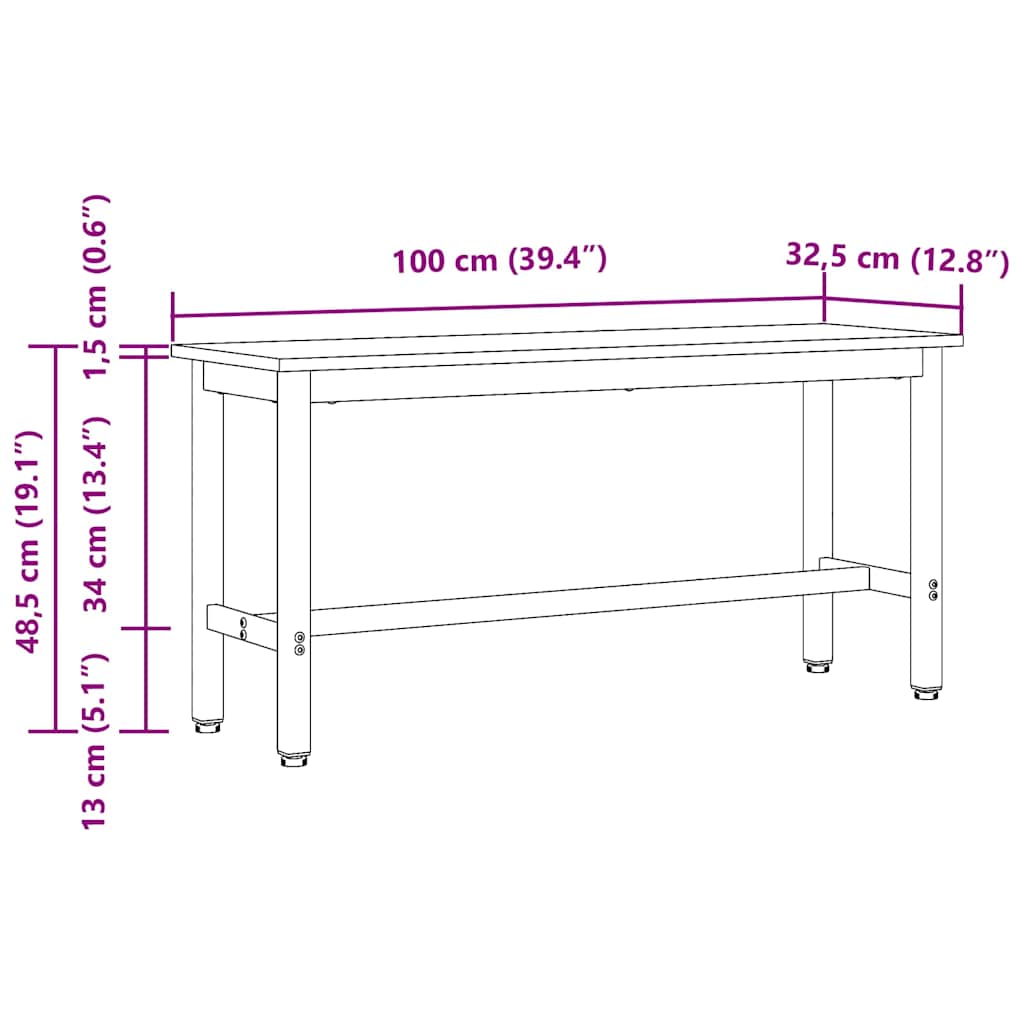 Klupa za blagovanje 2 pcs Dimljeni hrast 100 x 32,5 x 48,5 cm