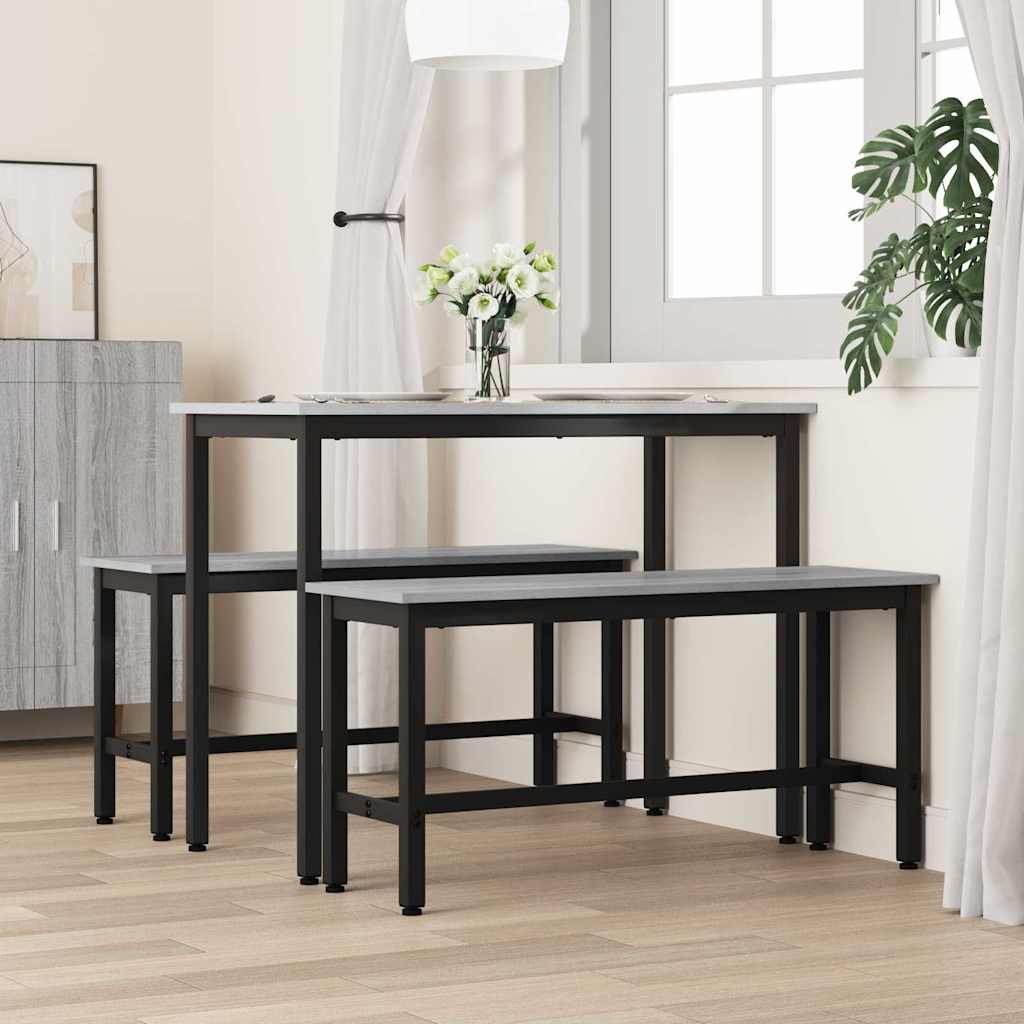 Klupa za blagovanje 2 pcs Siva Sonoma 100 x 32,5 x 48,5 cm