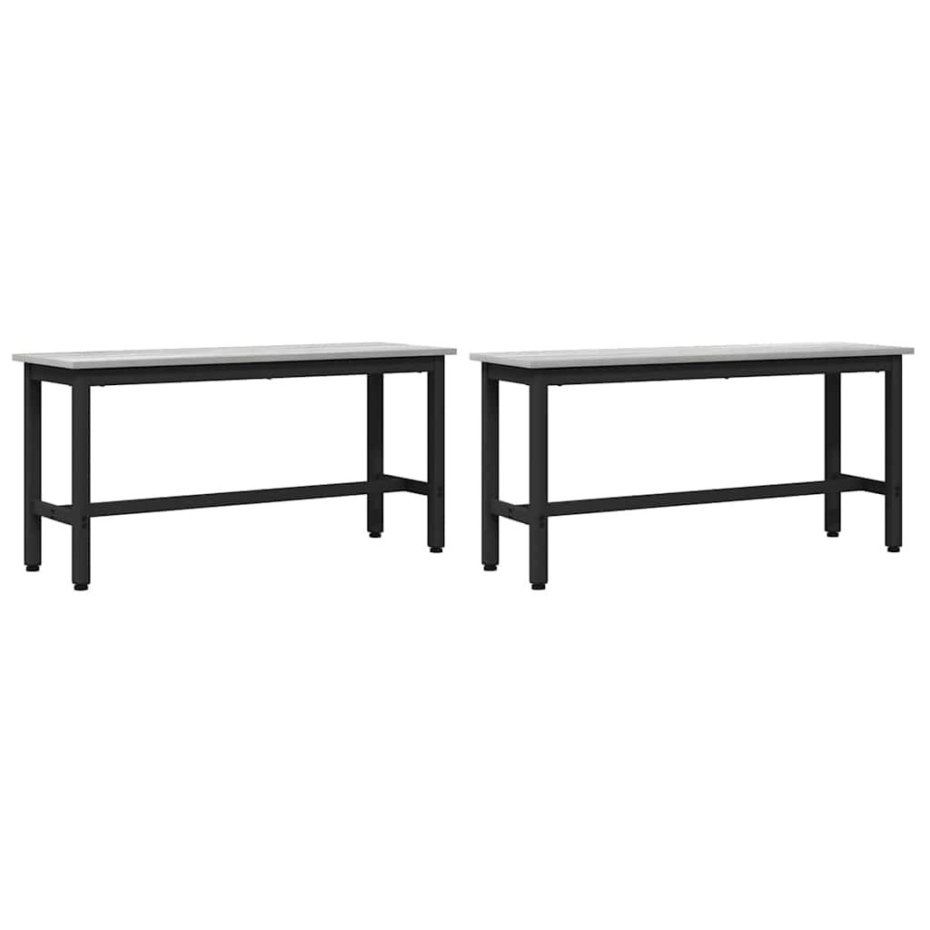 Klupa za blagovanje 2 pcs Siva Sonoma 100 x 32,5 x 48,5 cm